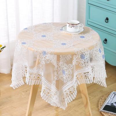 China Factory direct sales waterproof lace up pure yarn embroidered tablecloth made in China for sale