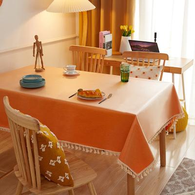 China PU PVC Waterproof Pure Color Oilproof and Waterproof Single Solid Tablecloth for Table Protector for sale