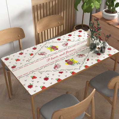 China Custom Table Cloth PU Table Mat Festival Decor Table Cloth Party Table Decor Protector Waterproof Leather Custom Cover for sale