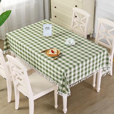 China Waterproof plaid printed tablecloth cotton canvas cool tablecloth organic cotton GOTS certified for sale