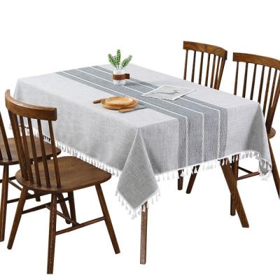 China Modern And Simple Jacquard Linen Decoration Waterproof Soft Tablecloth for sale