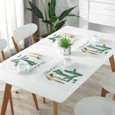 China Viable Colorful Printing Customize Place Mat PVC Dining Table Mats Set Printed Western Place Mat PVC for sale