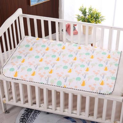 China Hot Selling Waterproof Baby Floor Pad Mat Portable Travel Nappy Diaper Multi Function Cotton Newborn Diaper Change Waterproof Pad for sale