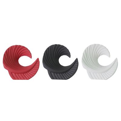 China Simple and modern style minimalist ceramic ornaments, wave shape ornaments, frosted black and white home decoration art ornaments for sale