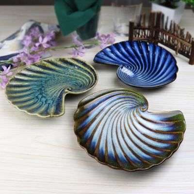 China 2022 Viable Wholesale Creative Ceramic Restaurant Homestay Dish Personality Shell Dish Conch Conch Dish Wholesale Creative for sale