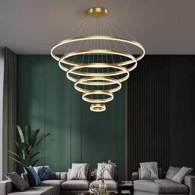 China VVS Gold Metal Lighting Copper Luxury Pendant Light Modern Kitchen LED Chandeliers for sale