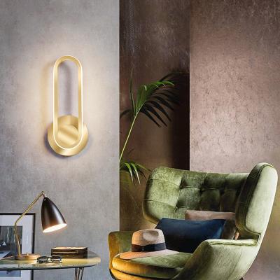 China Wholesale High Quality Modern Iron 12W Gold Modern Bedroom Sconce Hotel Wall Light for sale