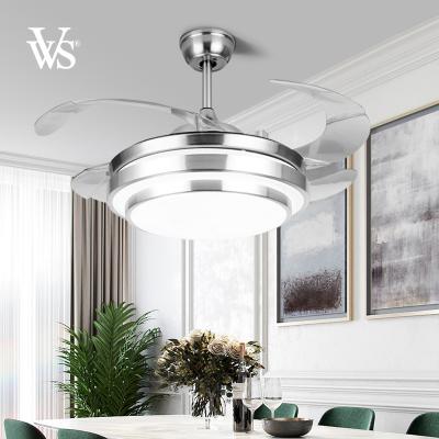 China VVS Modern Modern Silver Living Room Chandelier Fan Ceiling Fan Light For High Ceilings for sale