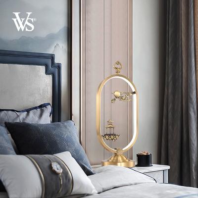 China VVS modern led luxury copper nightstand office bedroom mini light fixture copper table lamps for sale