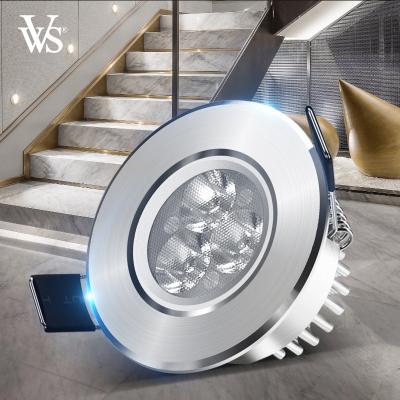 China Factory Price Modern Energy Saving Silver Led Illumination Home Villa Aluminum Round Supermarket Modern Ceiling Led Spot Light for sale