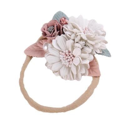 China Decoration Baby Hair Floral Bands Newborn Children Wholesale Elastic Flower Headband Baby Accessories for sale