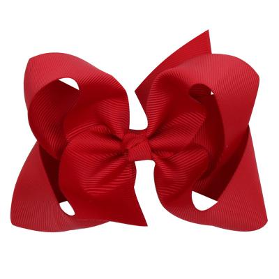 China 4 inch boutique fashion bow decoration with clips hair accessories grosgrain ribbon hair bows for girls for sale