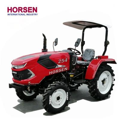 China Farms HORSEN Farms small 25HP 30HP 4x4 mini compact 254 wheel tractor with front end loader, powing for sale made in china for sale