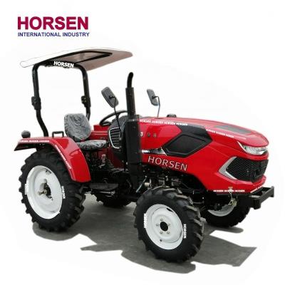 China Farms HORSEN 25HP 30HP wheel 4x4 mini compact agricultural tractor with front end loader plow rotary tiller for sale made in china for sale