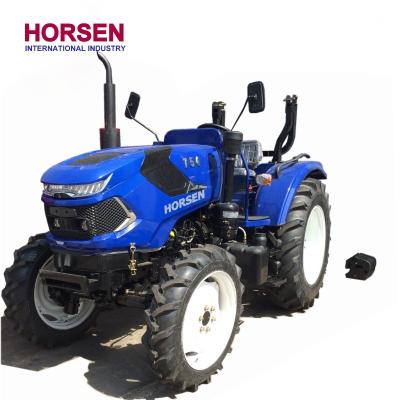 China Farms agricultural machinery 4 wheel drive 4wd 70hp 75hp 754 farm tractor with rollover protection devices for sale made in china by Horsen for sale