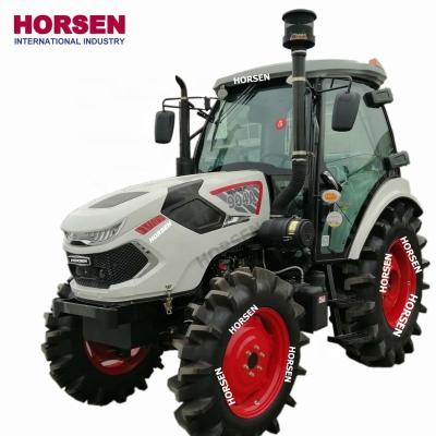 China China Horsen Farms Made 80 Hp 90 Hp 4 x 4 Farm Wheel Tractors With AC Cab Tractor Front End Loader Price For Sale for sale