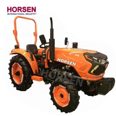 China HORSEN FARMS China Farms Drive 50hp 60hp 70hp Farm Four Wheel Tractors with front end loader and backhoe for sale made in china for sale