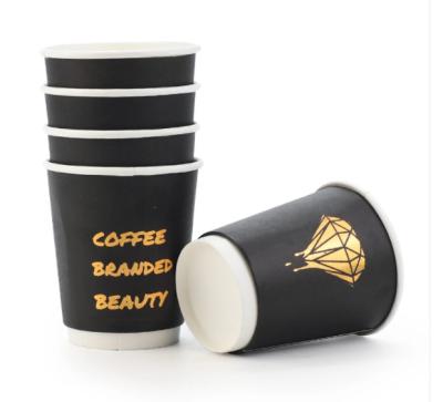 China Disposable Wholesale Custom Logo Disposable Take Away Paper Double Wall Cup For Sale for sale