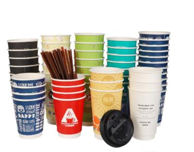 China Disposable Logo Printed 12oz Double Disposable Biodegradable Custom Wallpaper Cup for sale