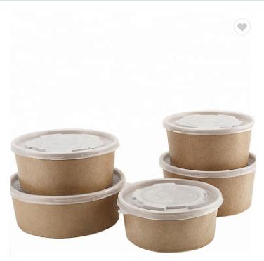 China 8oz 12oz 16oz 26oz 32oz Paper Noodle Soup Cup Disposable Eco-Friendly Compostable Takeout Biodegradable Disposable Bowl With Lid for sale