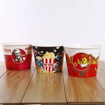 China Chenghui Brand Disposable Manufacturer Hot Selling Amazon Custom Printing Popcorn Bucket Single Wall Disposable Paper Cup for sale