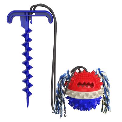 China Viable outdoor conflict toy with a squeaky molar ball and linking stick - for small medium and large dogs for sale