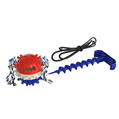 China Viable Outdoor Interactive Conflict Toy with a Squeky Molar Ball and Link-Up Stick for Dogs for sale