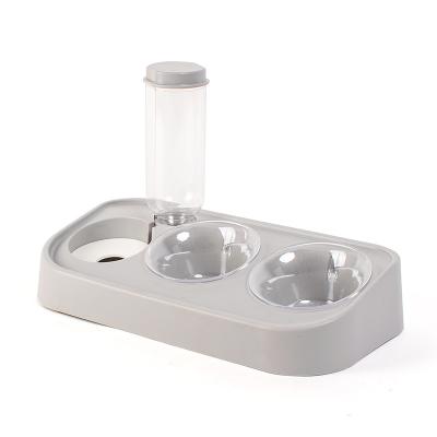 China High Quality Sustainable Gray Resin PP Pet Water And Food Feeder Semi-automatic Bowl For Cats And Small Dogs for sale