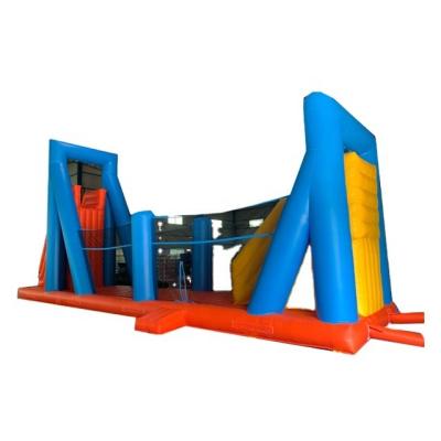 China Outdoor Entertainment 49FT Inflatable Zip Line Sport Game With Blower for sale