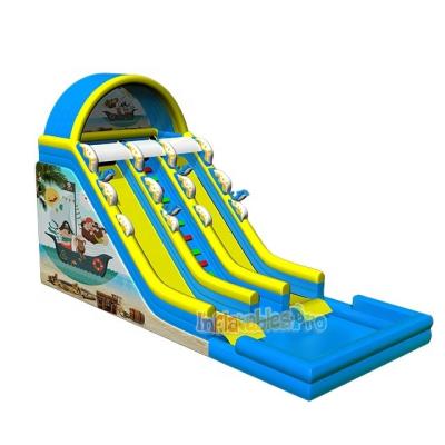 China Outdoor commercial pirate theme PVC entertainment 0.55mm giant inflatable water slide for sale for sale