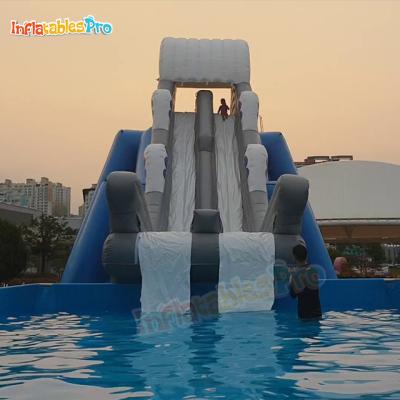 China Large Outdoor Entertainment Inflatable Water Slide For Frame Pool for sale