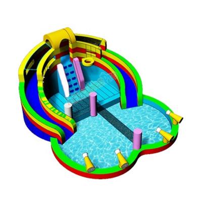 China Largest Inflatable Water Slide Castle Pool Slide Outdoor Entertainment Carnival for sale