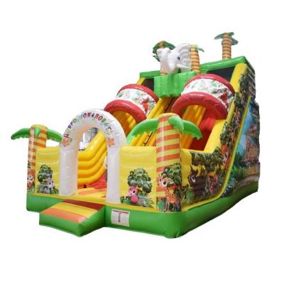 China Entertainment Jungle Theme Outdoor Elephant Inflatable Slide for sale