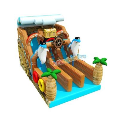 China Outdoor Entertainment Kids Pirate Boat 18ft Inflatable Slide Inflatable Bouncer Slide for sale