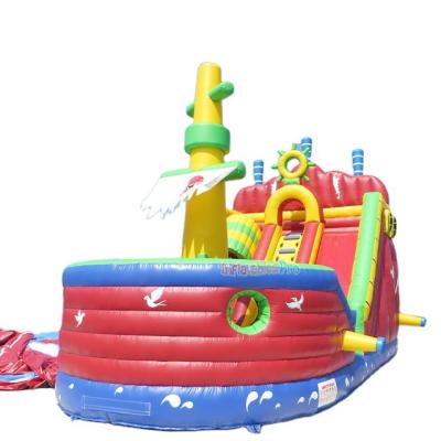 China Outdoor Inflatable Boat Slide Kids Entertainment Pirate Inflatable Slide and Bouncer Combo for sale