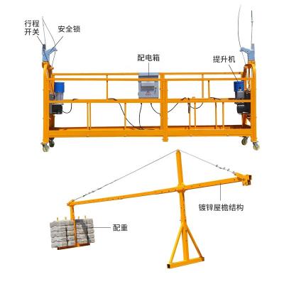 China ZLP500 Industrial Steel Electric Cradle Gondola Construction Suspended Working Platform Scaffolding Aerial Work Hanging Platform for sale