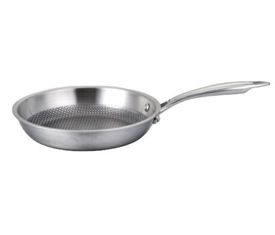 China Sustainable quality SUS304| SUS430 Wok Sauce Frying Casserole Stainless Steel Pan Honeycomb for sale