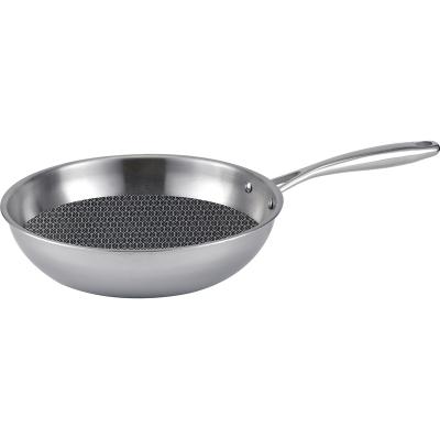 China Sustainable Good Quality SUS304| Wholesale Customized Aluminum Non Stick Frying Pan SUS430 Stainless Steel With Lid for sale