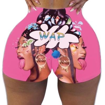 China New Fashion Anti-Wrinkle Printed Sweet Candy Workout Women Snack Biker Shorts Hot Summer Panty Women Shorts Custom Made for sale