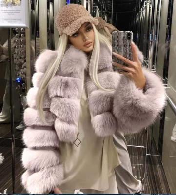 China Unique Factory Direct Sale Design Anti-wrinkle Fox Fur Jacket Ladies Artificial Fox Fur Jacket/Short Fur Jacket for sale