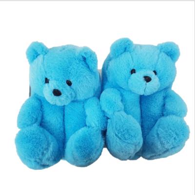 China CUSHIONING Cute Orange Teddy Bear Slippers Kids Teddy Bear Slippers for sale