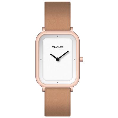 China 5atm logo 5atm high quality custom slim minimalist square genuine leather strap custom branded mexda date watch woman oem simple cuadrado de reloj for sale