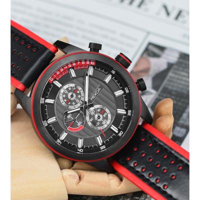 China Luxury mexda brand OEM Relogio chronograph watches day/date leather strap custom military watch for men for sale