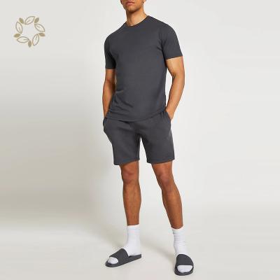 China Breathable 100% Organic Cotton Men's T-shirt and Shorts Sets Sustainable Men T-shirt and Shorts Eco-Friendly Shorts Sets for Men's Summer for sale