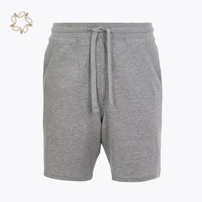 China Super Soft Breathable Organic Cotton Waffle Loungewear Shorts Eco Friendly Waffle Sleepwear Lounge Shorts Men for sale