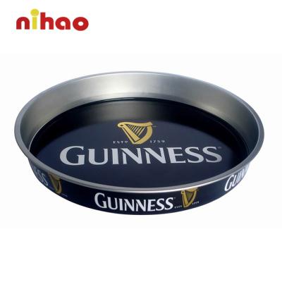 China Durable Customized NIHAO Eco - Friendly Metal Round Serving Tray For Indoor Bar Promotion for sale