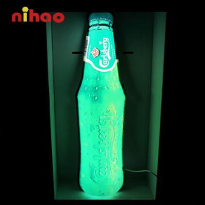 China Fashion Customized CE ROHS NIHAO Bottle Shape LED Light Box Flashing Neon Sign For For Indoor Outdoor Bar Promotion for sale