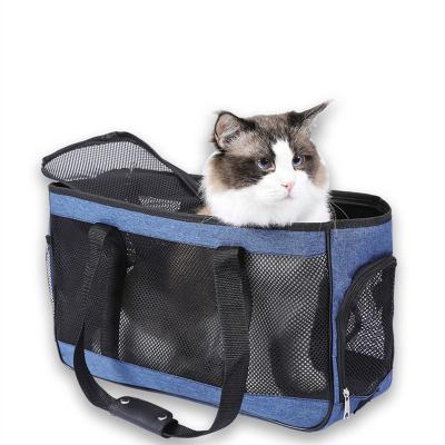 China Breathable Mesh Tote Bag Carrier Travel Pet Carrier Viable Pet Cross Bag Outdoor Use for sale