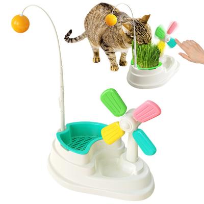 China Viable Wholesale Pet Supplies High Quality Multifunctional Interactive Toy Pet Bowl No Soil Seed Cat Grass Kit for sale