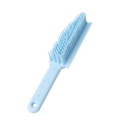 China Custom Simple Solid Comfortable Plastic Pets Cleaning Soft Fur Brush for sale